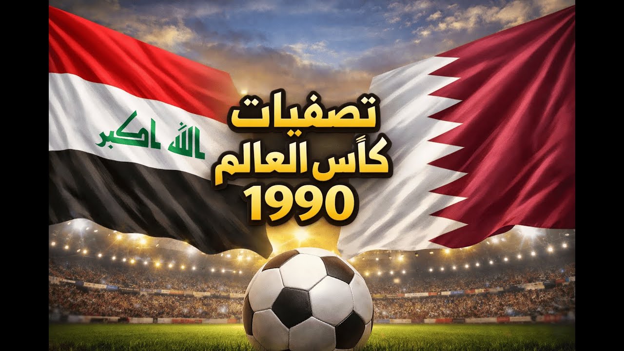مباراة منتخب العراق و  منتخب قطر أياب تصفيات كاس العالم 1990