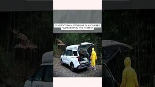 HEAVY RAIN CAMPING IN A CAMPERVAN DEEP IN THE FOREST⛈️🏞️#campinglife #heavyrain #forest