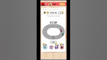 Brain test level 262 solution / The red car must win!