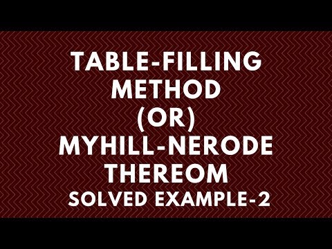 Table filling method