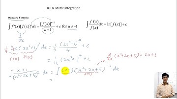 JC H2 Math Integration - Standard Formula