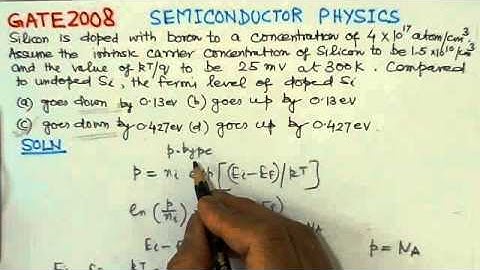 Soln to GATE Problem for ELECTRONIC DEVICES-Semiconductor Physics | GATEStudy.com