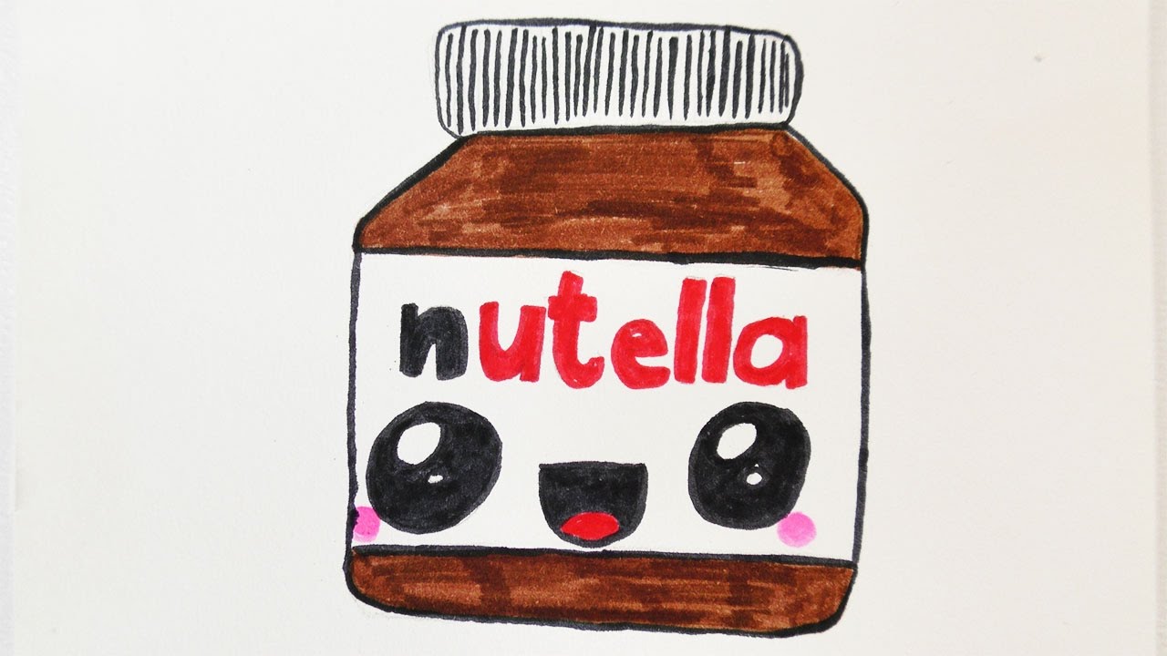 Kawaii Nutella Diy Zeichnen Susse Schoko Creme Malen Fur Einladungen Und Geburtstagskarten Youtube