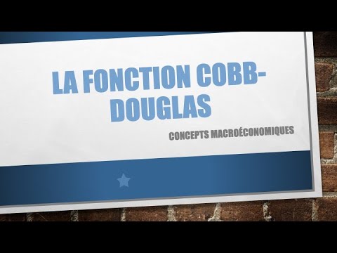 Macroéconomie : La fonction Cobb Douglas (partie 1)