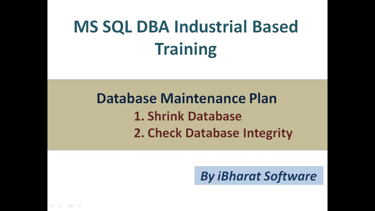 23. Shrink Database & Check Database Integrity Maintenance in SQL ...