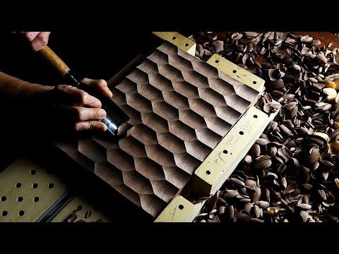 [Part 1] Carving Hexagon Pattern with 42mm Gouge | Woodworking ASMR ...