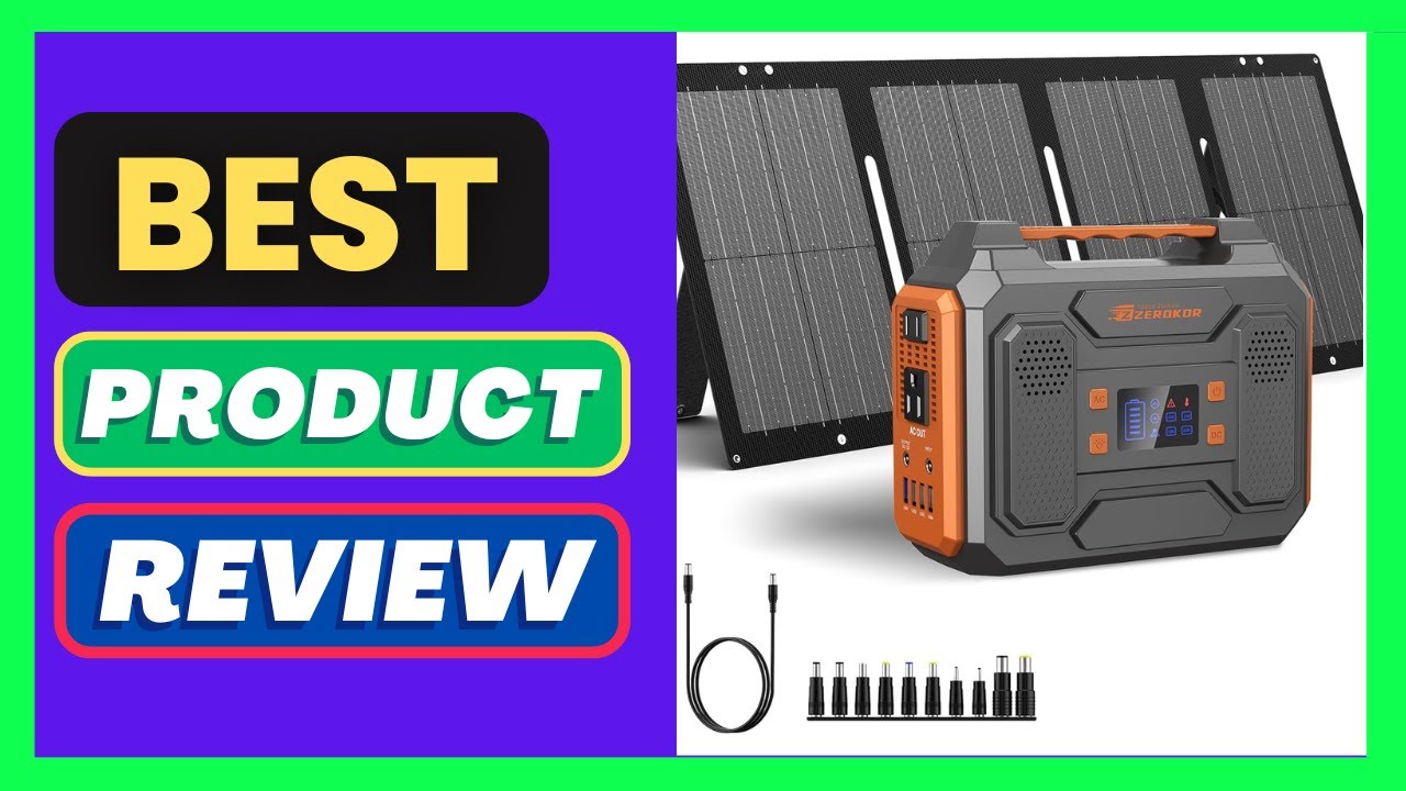 ZeroKor Portable Solar Generator, 300W Portable Power Station with
