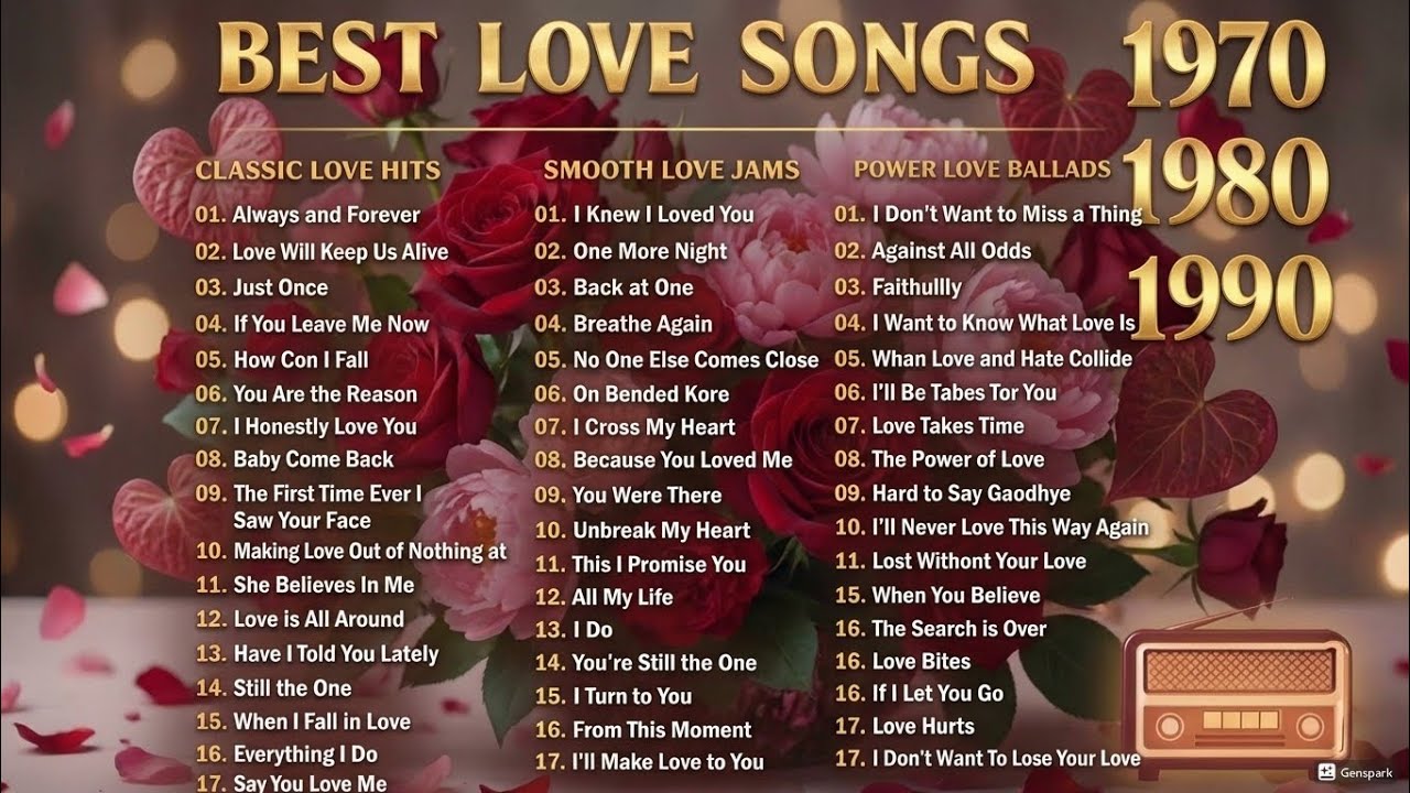 💖 BEST LOVE SONGS EVER 🎶🎶 GREATEST ROMANTIC CLASSIC HITS OF THE 70s, 80s & 90s | OLD LOVE SONGS