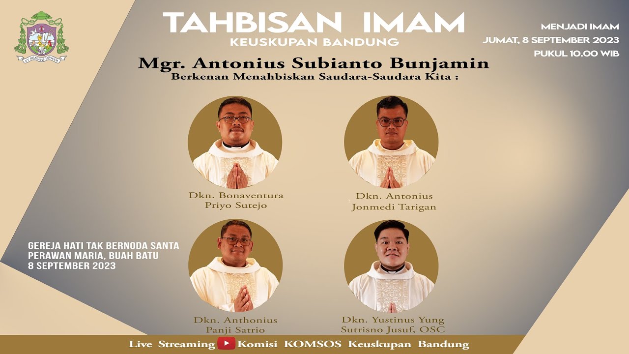 TAHBISAN IMAM KEUSKUPAN BANDUNG & ORDO SALIB SUCI 2023 - Gereja HTBSPM Buah Batu Bandung