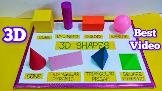#3Dmaths working model# 3D shapes model for school project#Cylinder,Cube,Cuboid, Sphere,Cone,Prism👍