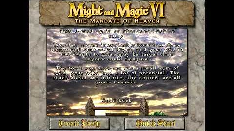 Might & Magic VI Party Creation Introduction