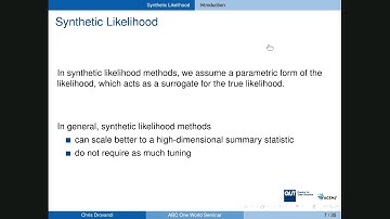 One World ABC Seminar -- Improving Bayesian Synthetic Likelihood via Transformations