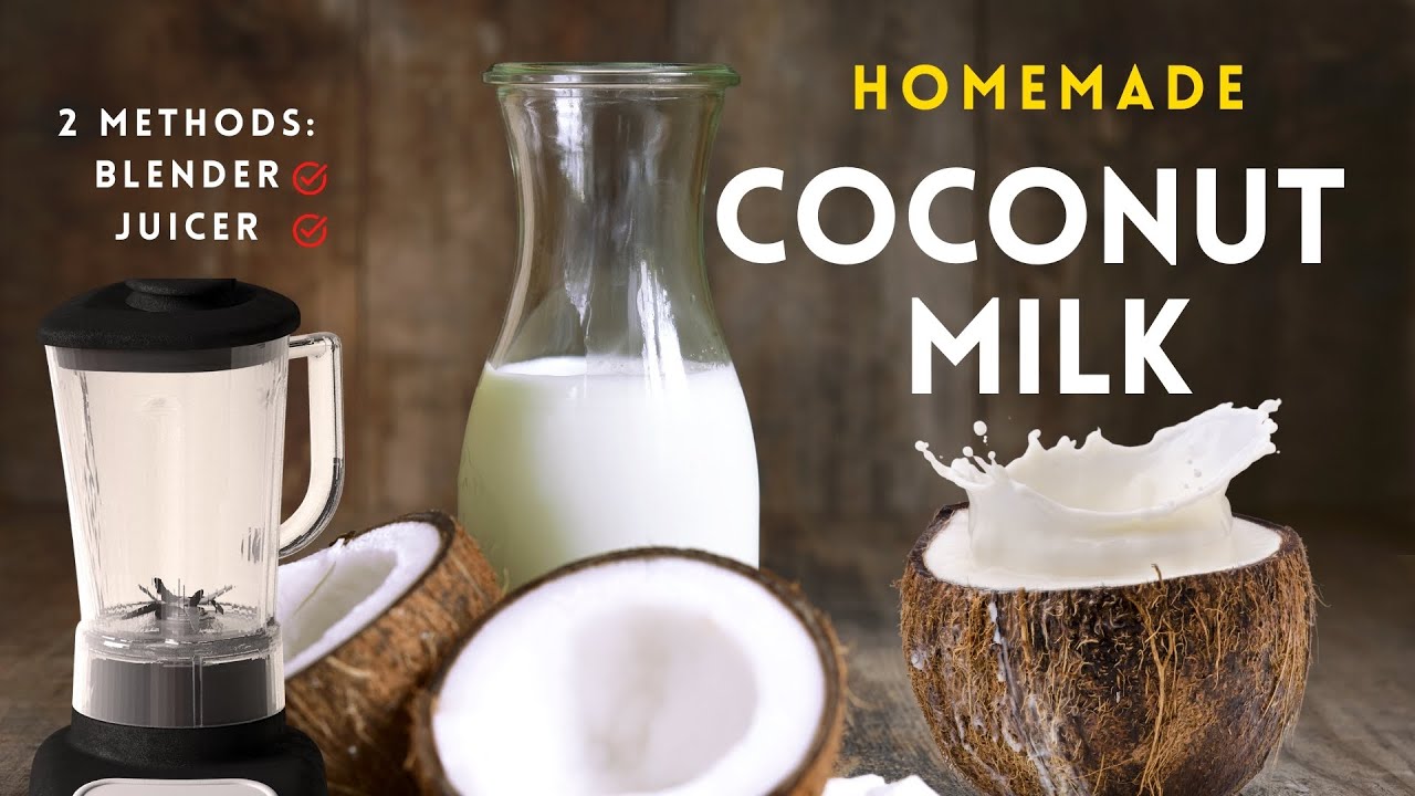 Homemade COCONUT MILK with a Juicer or Blender 