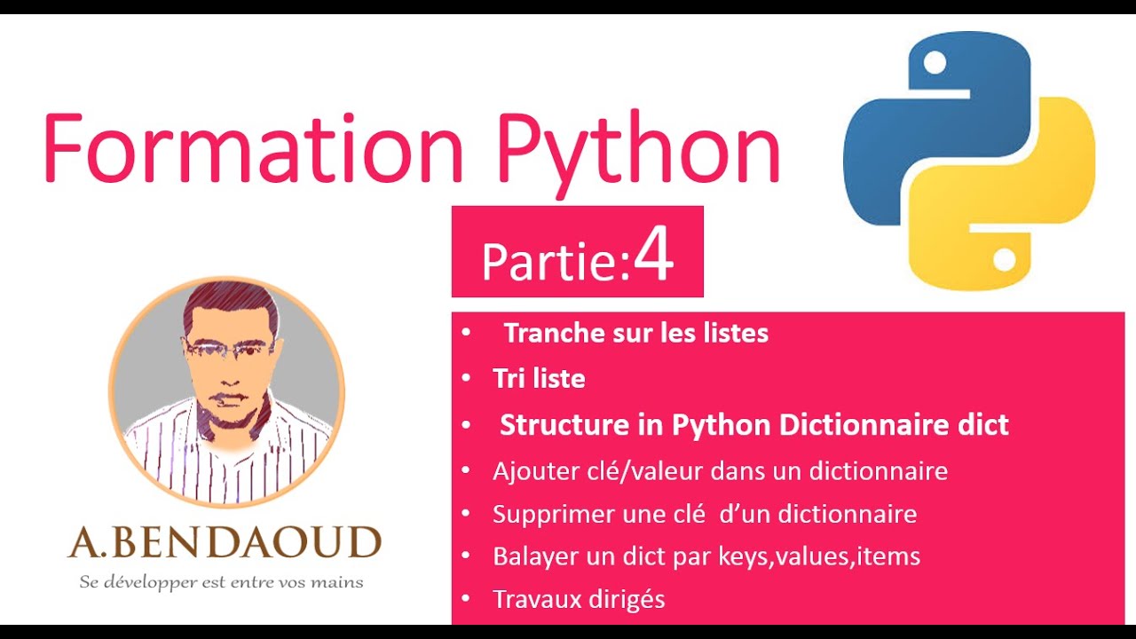 Python from zero to héro list suite & Dictionnaire partie 4 - YouTube