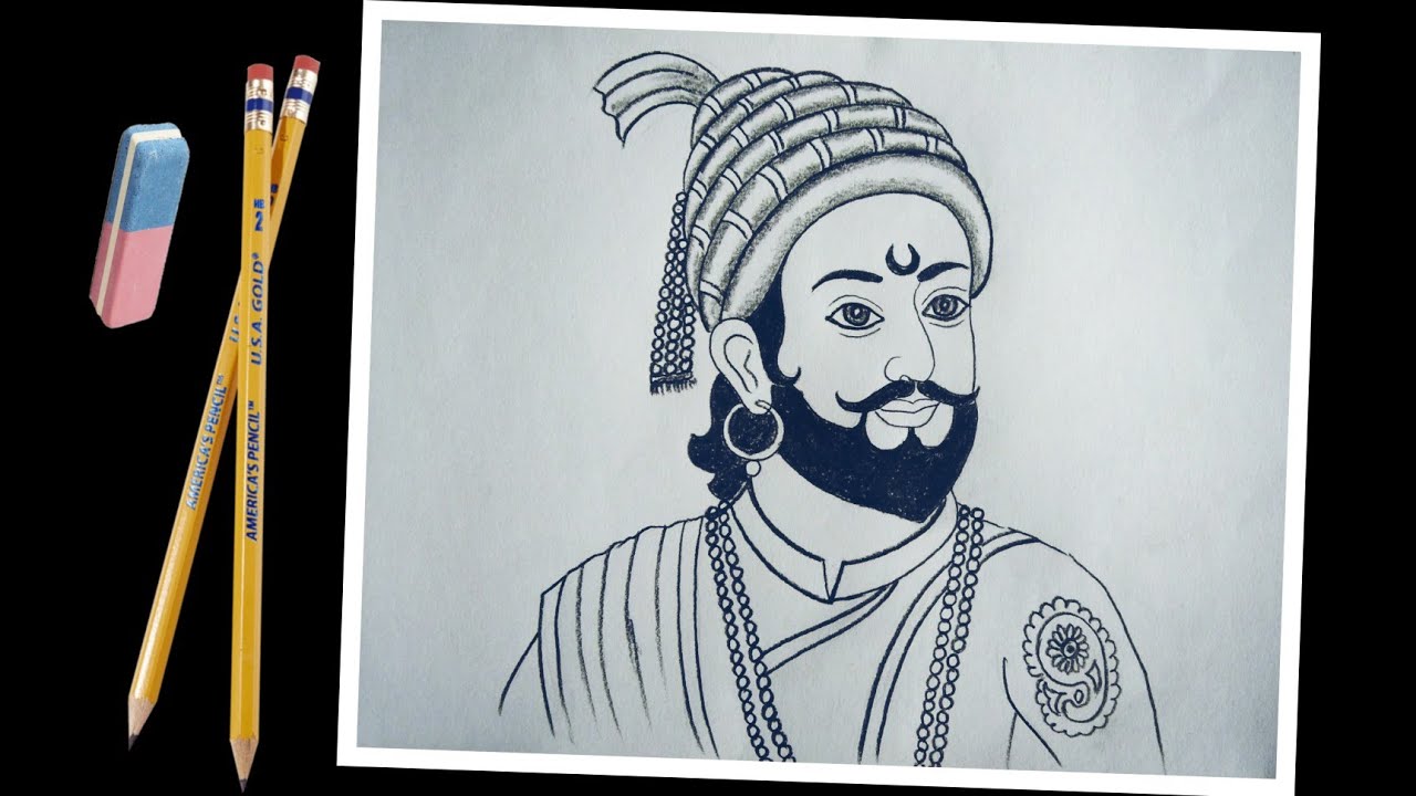 how to draw shivaji maharaj face pencil drawing easy step by step,how to  draw chhatrapati shivaji, - YouTube