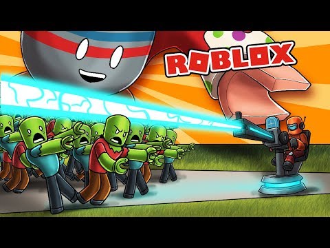 Roblox Rail Gun Turret Vs Zombie Army Tower Battles Youtube - roblox mini base defense zombies vs base roblox tower battles