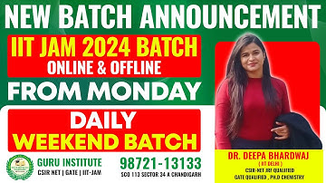 IIT JAM 2024 Batch Announcement| Offline & Online Batches| IIT JAM Coaching in Chandigarh| Guru Chd|