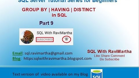 GROUP BY | HAVING | DISTINCT in SQL | Finding Duplicate records | WHERE | Order of SELECT