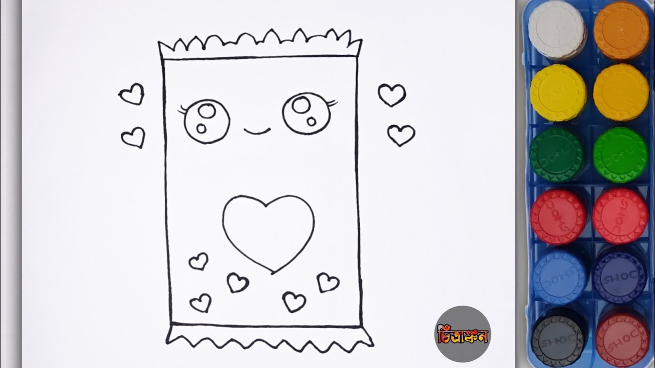 How to draw a cute chocolate bar easy for kids - YouTube
