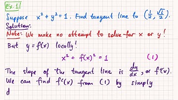 Math 135 Section 3.8... Find tangent line using implicit differentiation (circle)