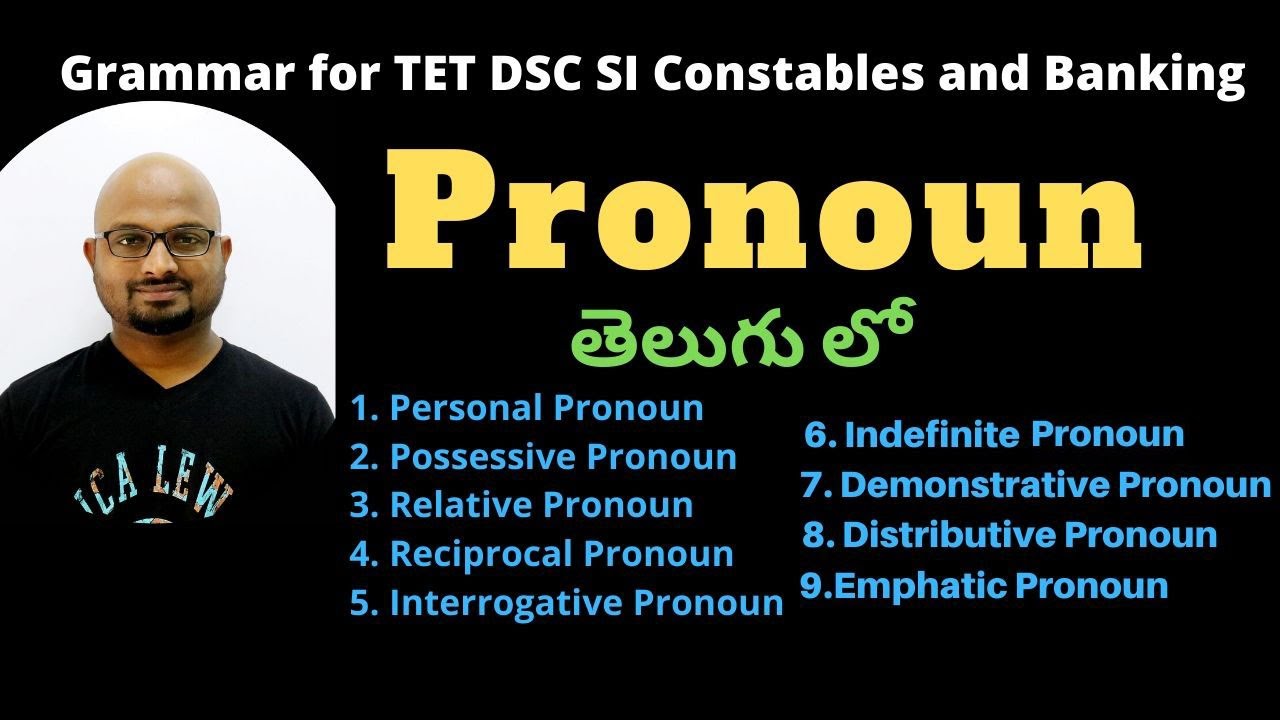 Pronoun in Telugu, Types Of Pronouns in English Grammar with examples in Telugu, Pronouns In English