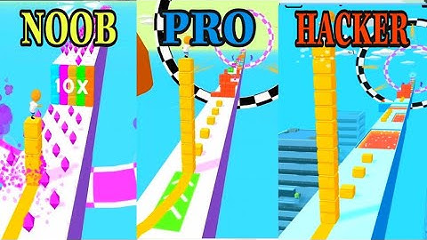 NOOB vs PRO vs HACKER in Cube Surfer - All Levels Gameplay, New Fun Games (Android, iOS)