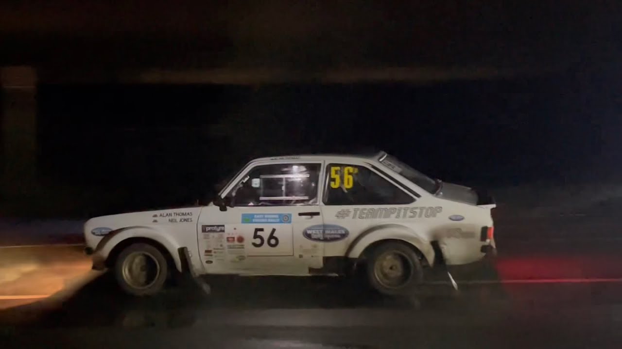 Ford escort mk2 rally cars in the dark at East Riding stages rally 2026