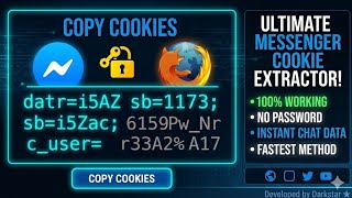 How to get messenger cookies in kiwi browser using Darkstar extension | Full tutorial video | 