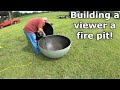 Building a fire pit for a viewer! HUGE fire pit!!! #425