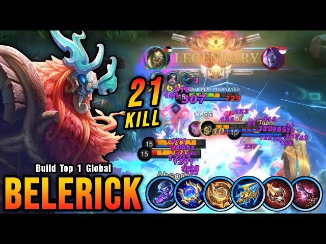 21 Kills!! Belerick with Mage Build 100% Deadly!! - Build Top 1 Global Belerick ~ MLBB class=