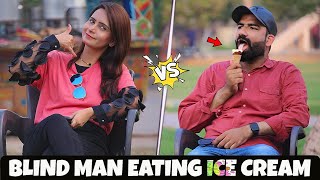 Blind Man Eating Ice Cream And Flirting With Girl Prank | Challenger Boys