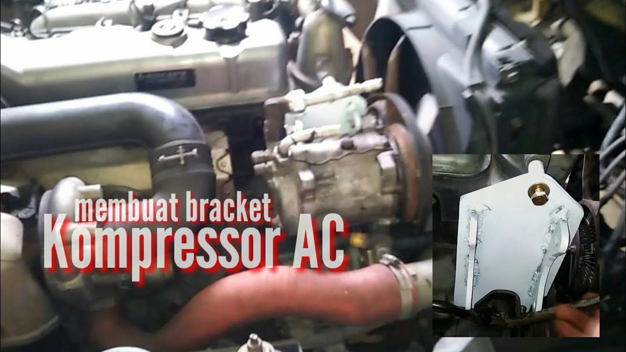 membuat bracket kompresor AC pada truck isuzu - YouTube