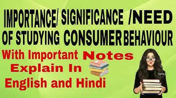Importance of Consumer Behaviour | English and Hindi | With notes | Neha Commerce Classes