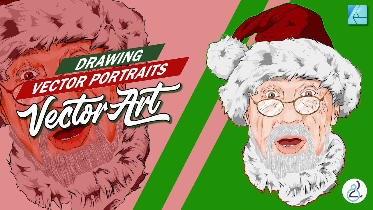 Affinity Designer | 🎨 Vector Speed Art Process 🎨 | Santa Portrait ...