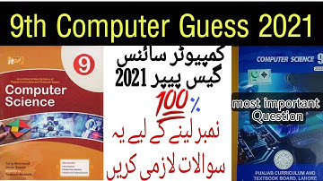 9th Class Computer Science Guess Paper 2021-Computer Science Guess Paper 2021