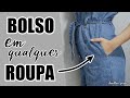 DIY COMO COLOCAR BOLSO EM QUALQUER ROUPA | BOLSO EM SHORTS JEANS