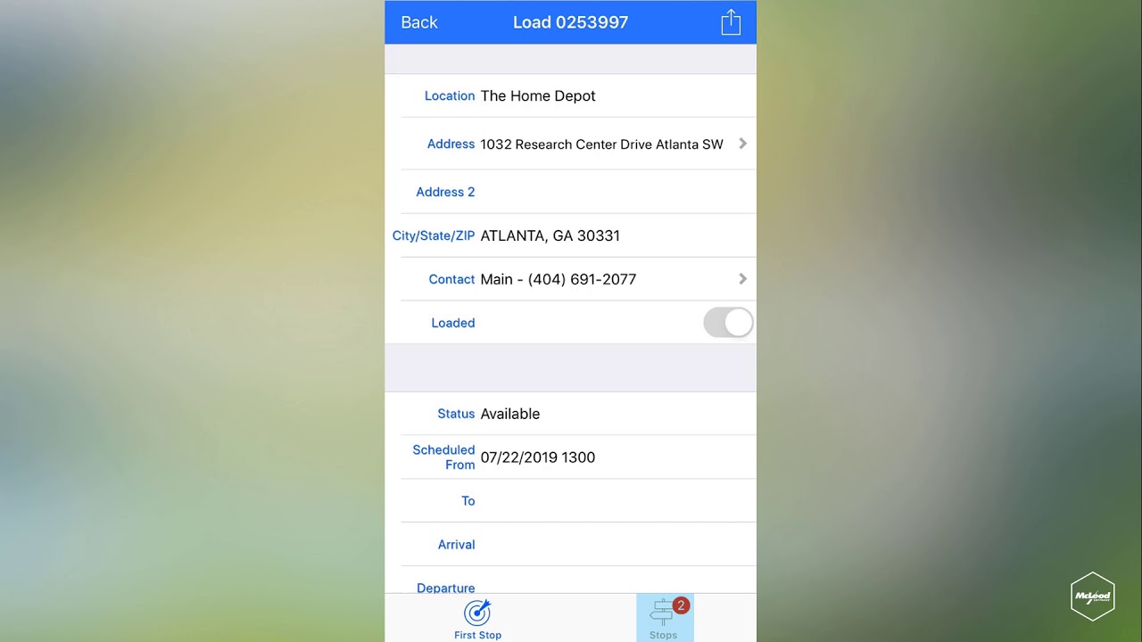 My Loads Overview of the McLeod Driver App on iPhone YouTube