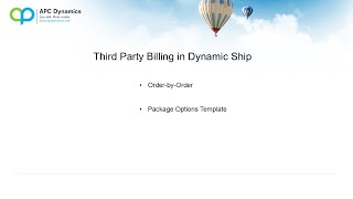 Third Party Billing in Dynamic Ship