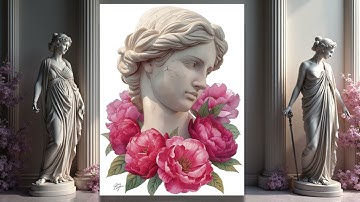 Marble & Bloom: Vintage Engraving Coloring Book - Color Inspiration & Flip Through