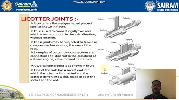 LECTURE VIDEO 1_18ME52 _MODULE 1_TYPES OF TEMPORARY JOINTS,COTTER JOINT _RAJESH KUMAR N