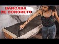 Fiz uma bancada de concreto para a minha casa nova!