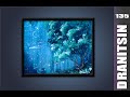 UNIQUE painting idea - REUSING old canvas - night sky, shooting star, ABSTRACT, LANDSCAPE, 134