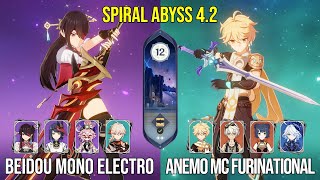 C6 Beidou Mono Electro & C6 Anemo Traveler Furinational - Genshin Impact Spiral Abyss