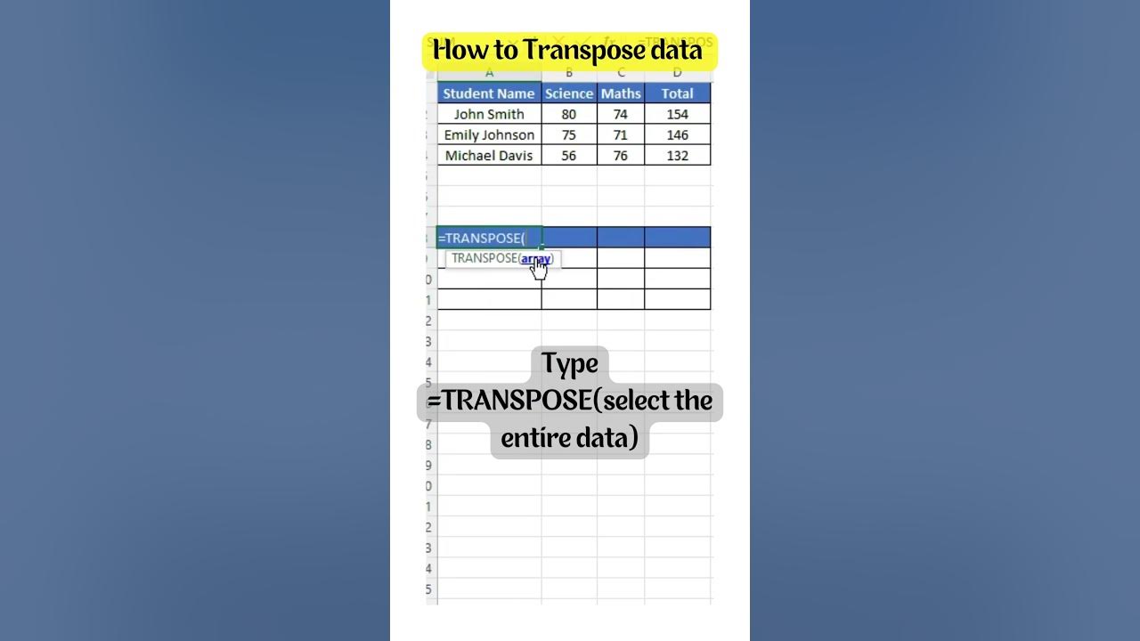 How to Transpose data - Transpose data - #excel #exceltips #excelskills ...