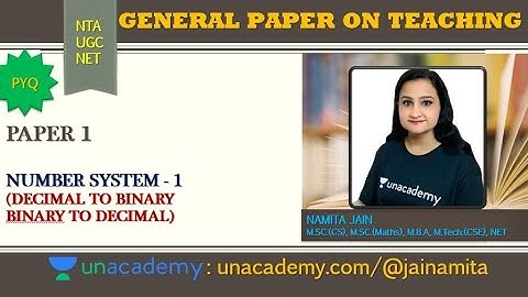 NTA UGC NET CS | PAPER1 | NUMBER SYSTEM | CRACK NTA UGC NET|JRF 2020 - 21 | NAMITA JAIN