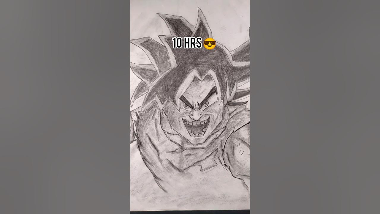 Drawing ✨Goku Super Saiyan God✨ in 1 hour vs. 10 hours(PART-2