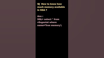 #shorts How to know , How much memory is available in SGA ? | interview question