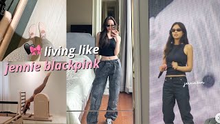 [SUB] Living like JENNIE Blackpink for 24 hrs 🖤🩷 | เรียนพีลาทีส & outfit ideas✨🥗| Beamsareeda