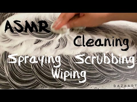 ASMR | Cleaning | Spraying, scrubbing and wiping different surfaces