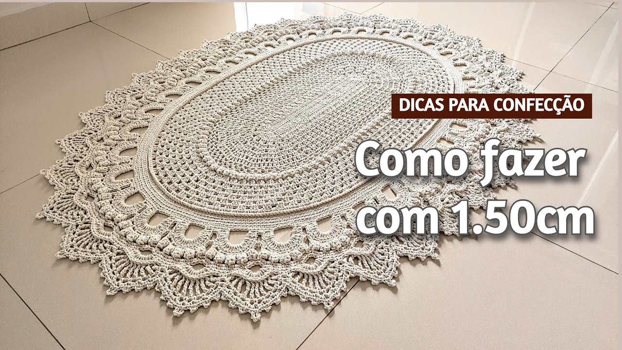 TAPETE OVAL RUSSO EM CROCHÊ: DESCUBRA COMO FIZ PARA AUMENTAR 150CM @Samuel | Muleke Artesão